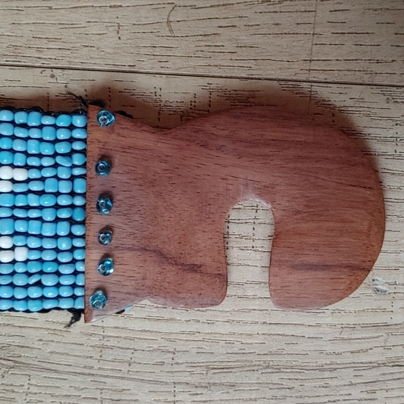 Beautiful vintage beaded wide boho belt - Picture 4 of 4